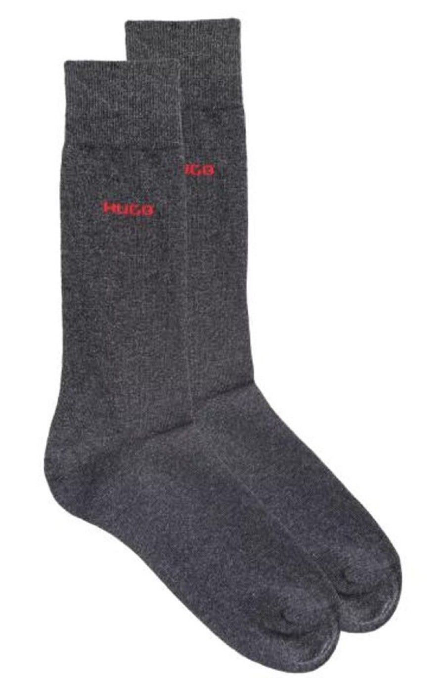 Accessoires Hugo | Mittelhohe Socken Aus Stretch-Gewebe Im Zweier-Pack