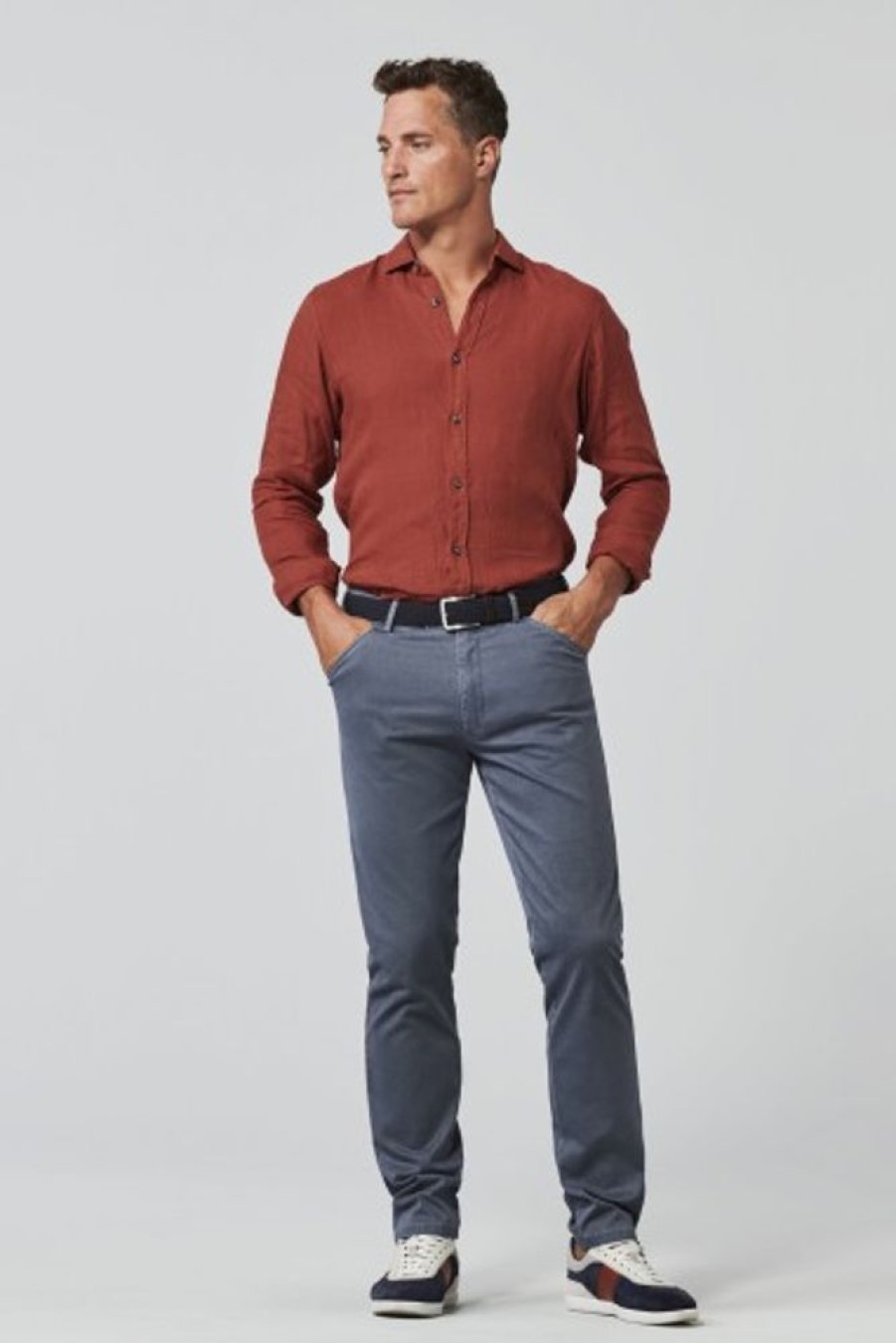 Bekleidung Meyer | Tow-Tone-Baumwollstretch Chino