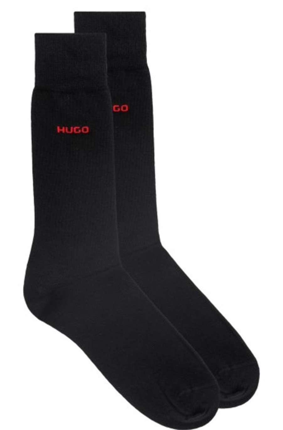 Accessoires Hugo | Mittelhohe Socken Aus Stretch-Gewebe Im Zweier-Pack