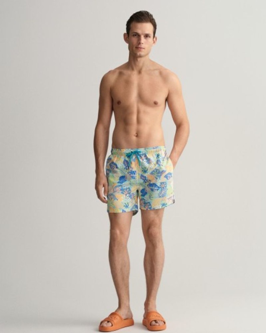 Bekleidung Gant | Classic Fit Badeshorts Mit Tropischem Print