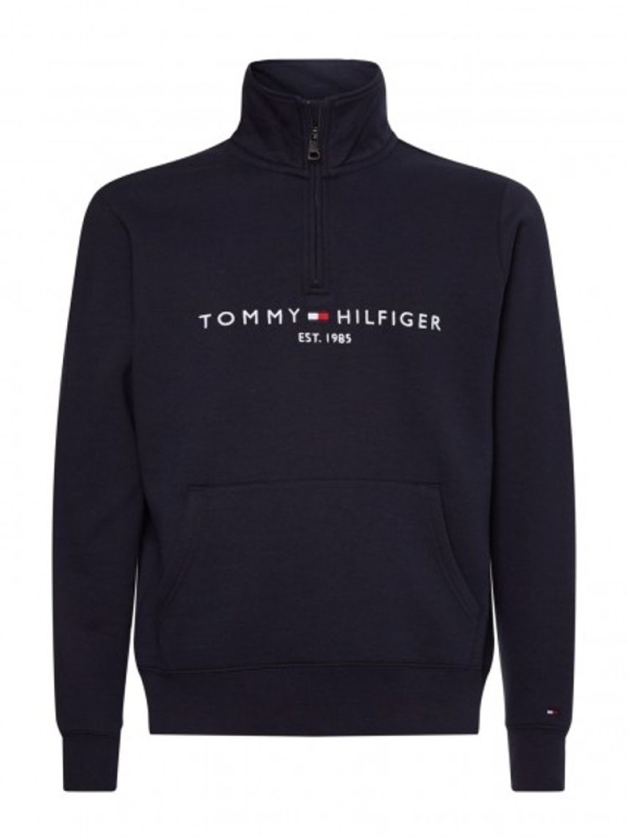 Bekleidung Tommy Hilfiger | Logo-Sweatshirt Mit Halblangem Reisverschluss