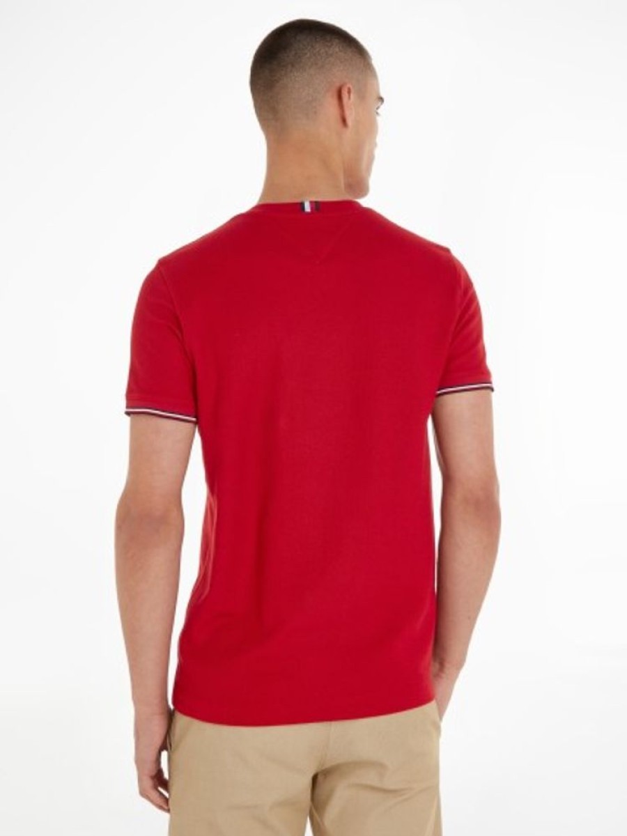 Bekleidung Tommy Hilfiger | Slim Fit T-Shirt Aus Wabenmuster-Pique