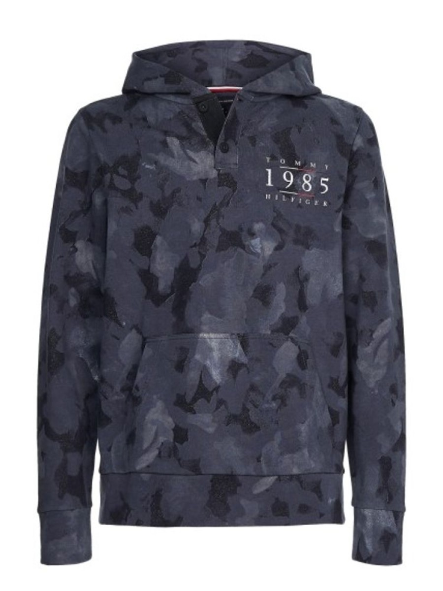 Bekleidung Tommy Hilfiger | Camouflage-Hoodie Mit Henley-Kragen