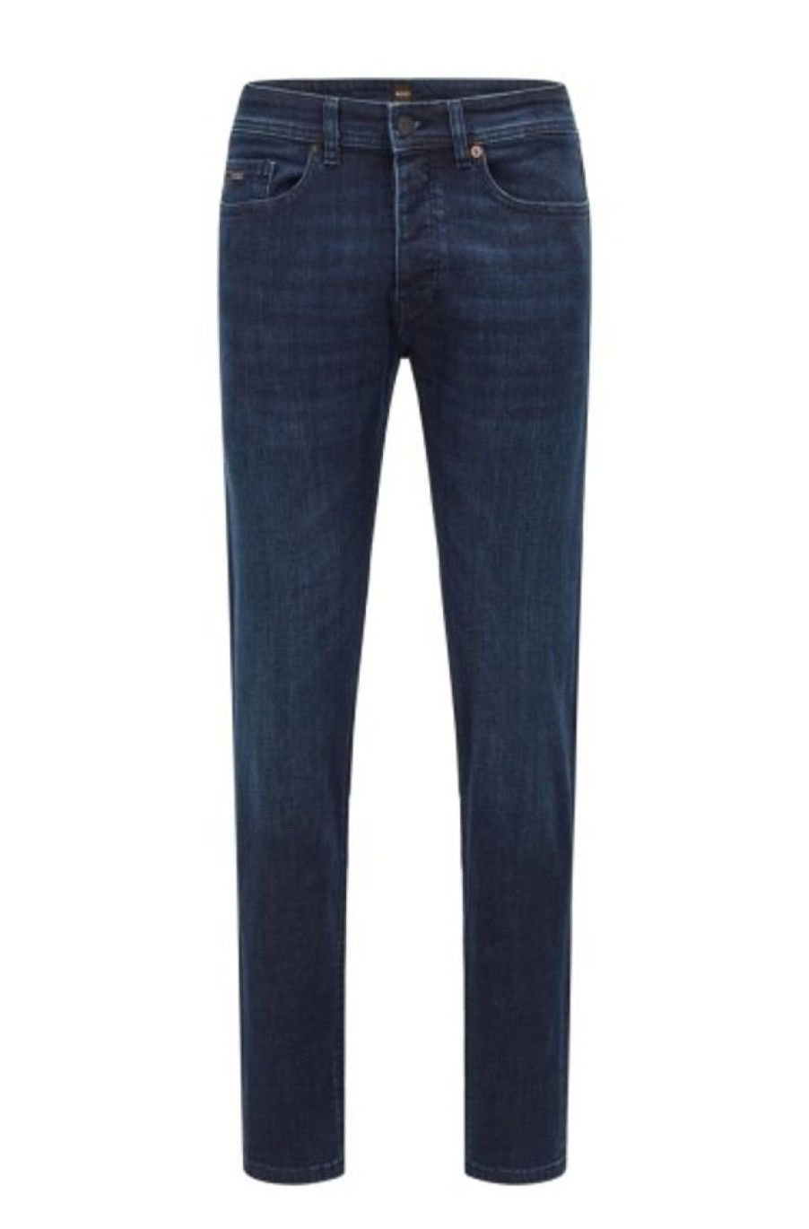 Bekleidung Boss orange | Tapered-Fit Jeans Aus Dunkelblauem Super-Stretch-Denim